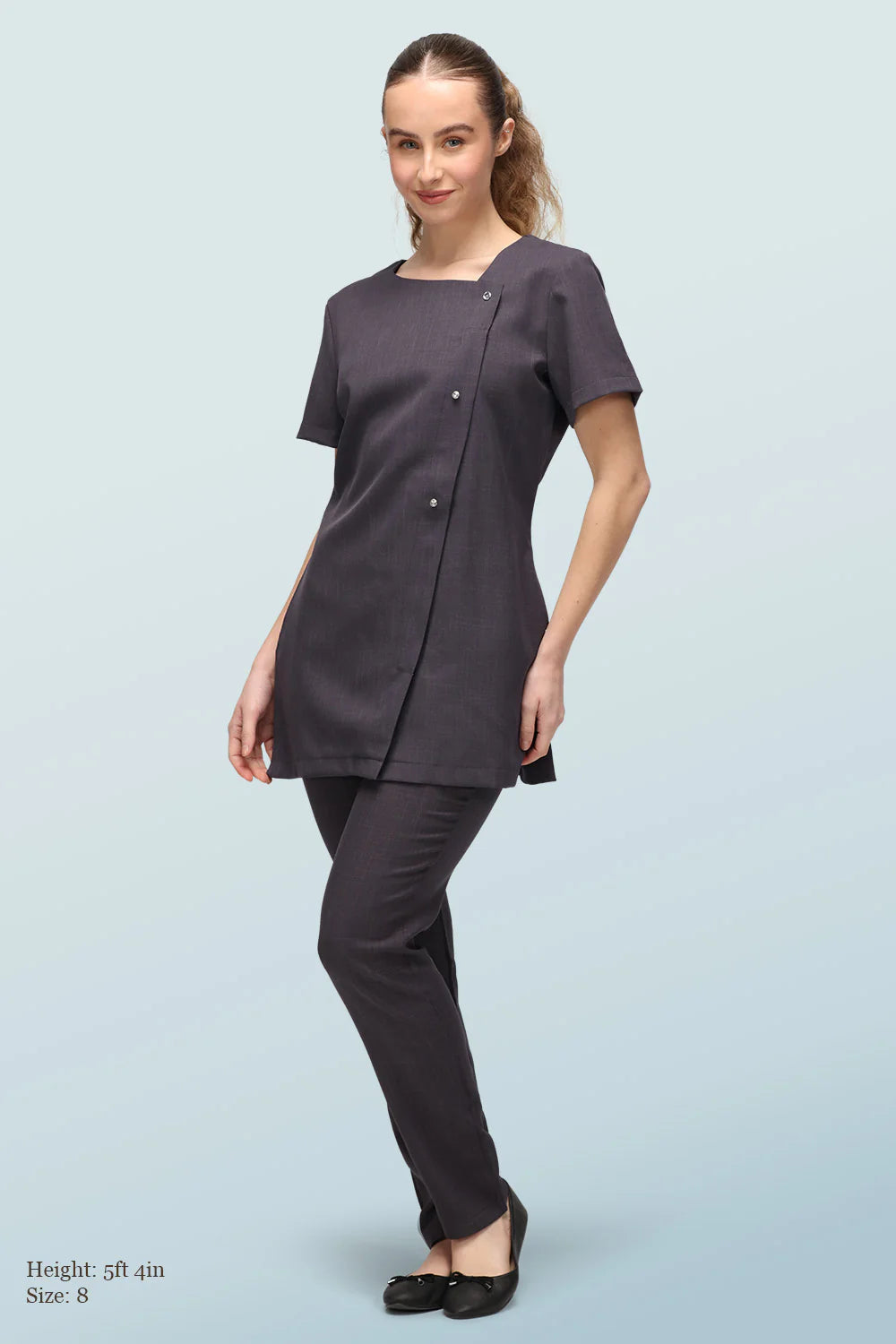 Beau Asymmetric Beauty Tunic With Crystal Buttons