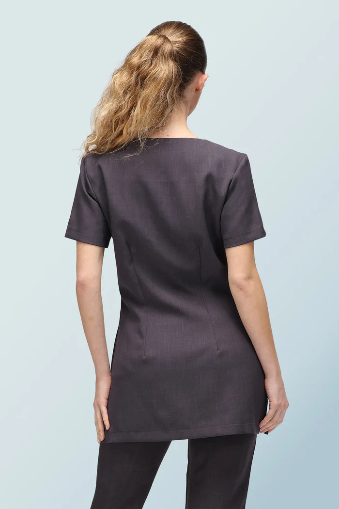 Beau Asymmetric Beauty Tunic With Crystal Buttons