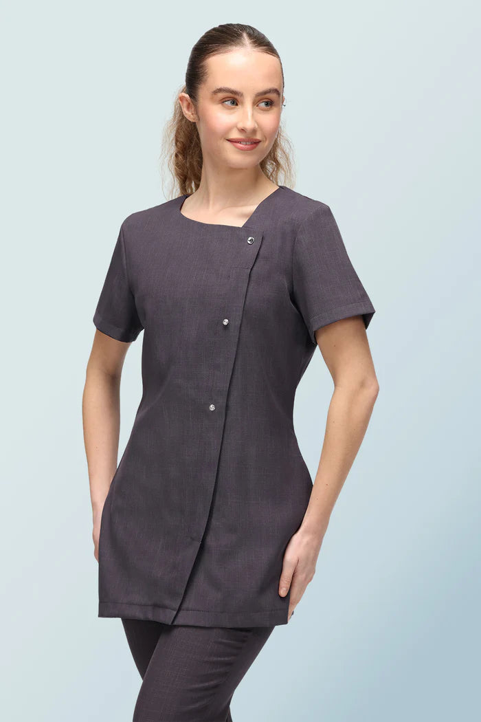 Beau Asymmetric Beauty Tunic With Crystal Buttons