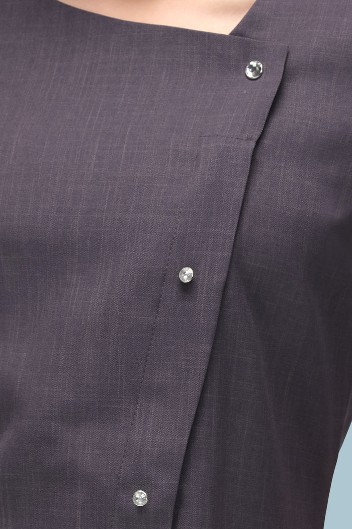 Beau Asymmetric Beauty Tunic With Crystal Buttons