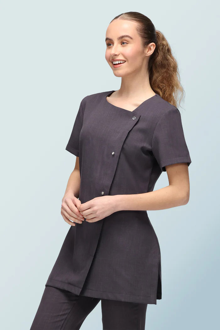 Beau Asymmetric Beauty Tunic With Crystal Buttons