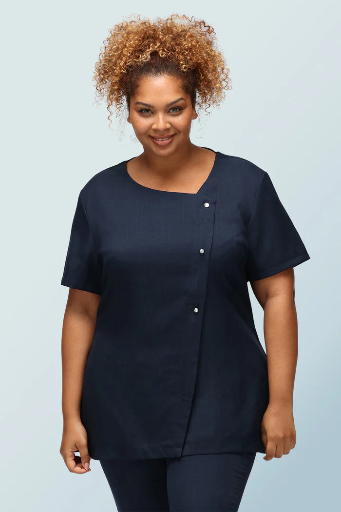 Beau Asymmetric Beauty Tunic With Crystal Buttons