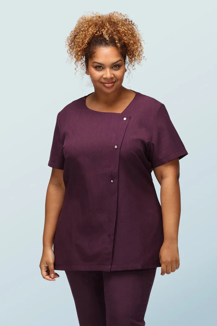 Beau Asymmetric Beauty Tunic With Crystal Buttons
