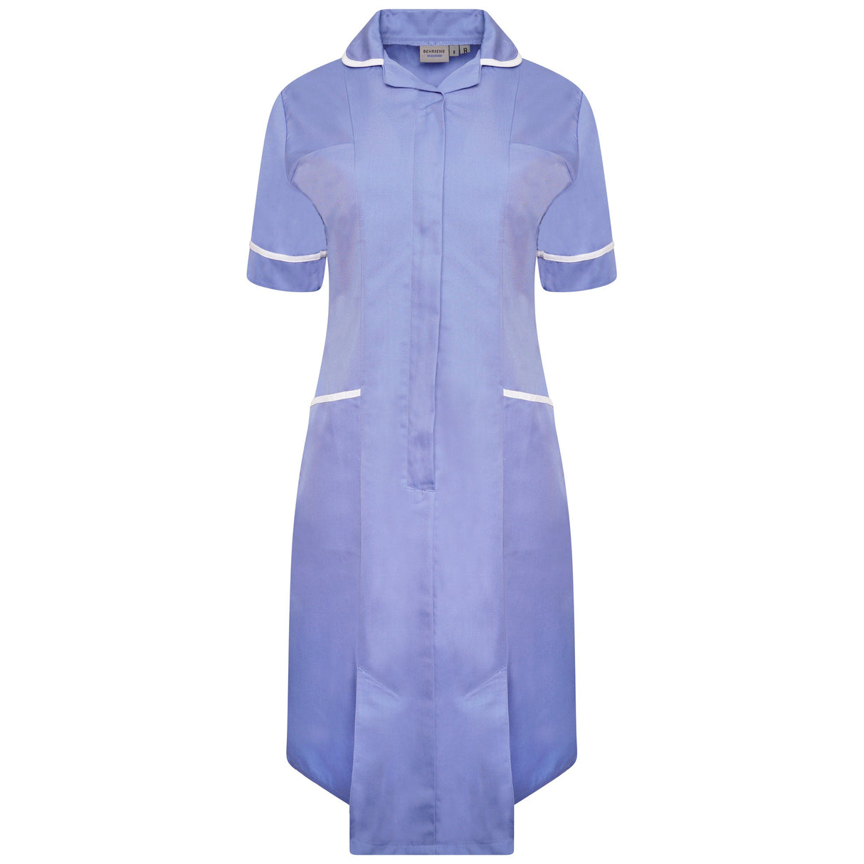 Ladies Dress with Round Collar - Metro Blue
