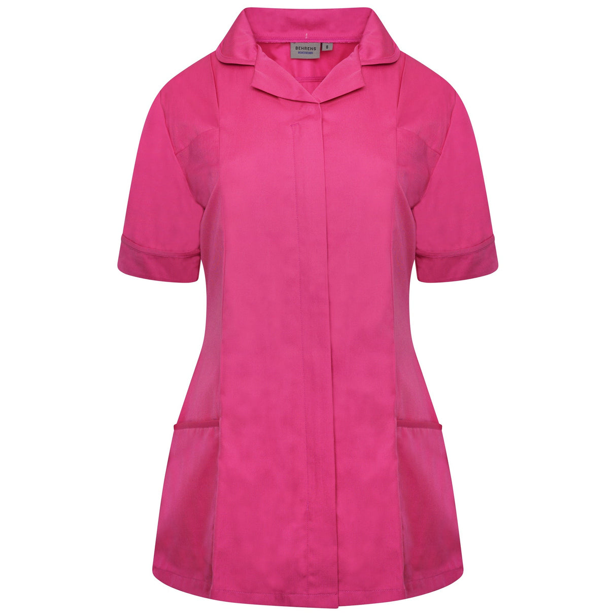 Ladies Tunic with Round Collar - Bright Pink