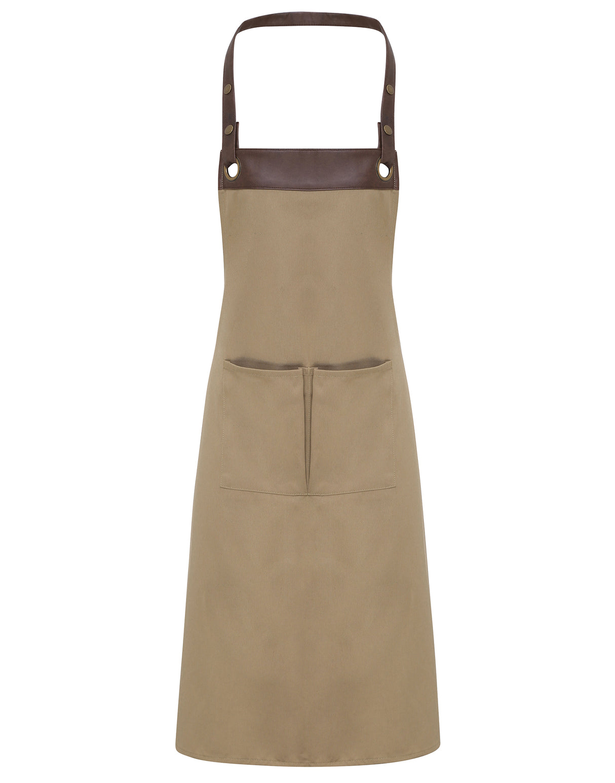 Espresso Apron with Faux Leather Straps