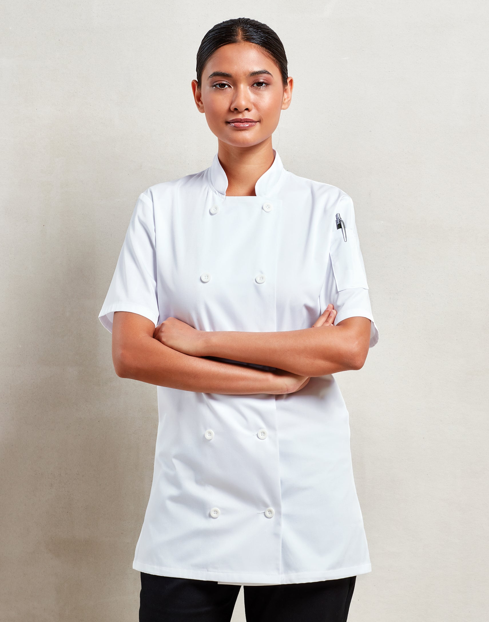 WOMEN'S SHORT SLEEVE CHEF'S JACKET