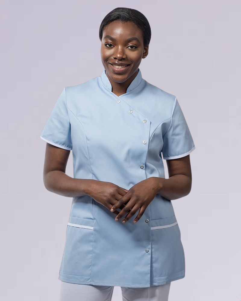 WOMEN’S ASYMETIRC STUD-FASTEN HEALTHCARE TUNIC