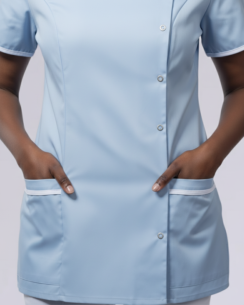 WOMEN’S ASYMETIRC STUD-FASTEN HEALTHCARE TUNIC