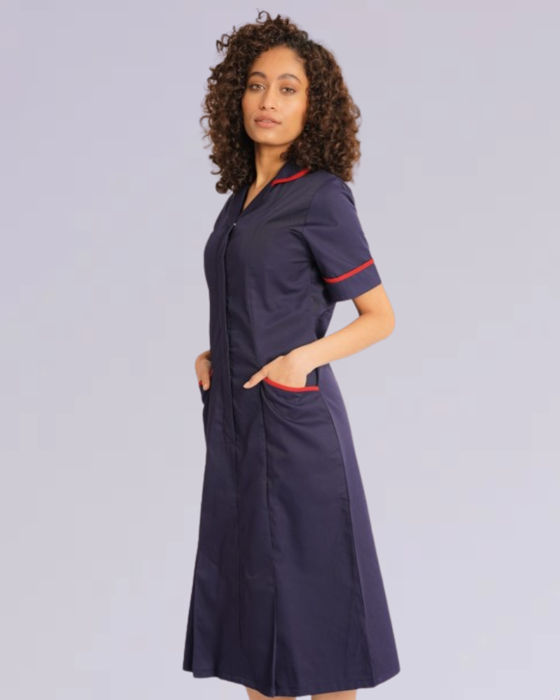 Ladies Dress with Round Collar