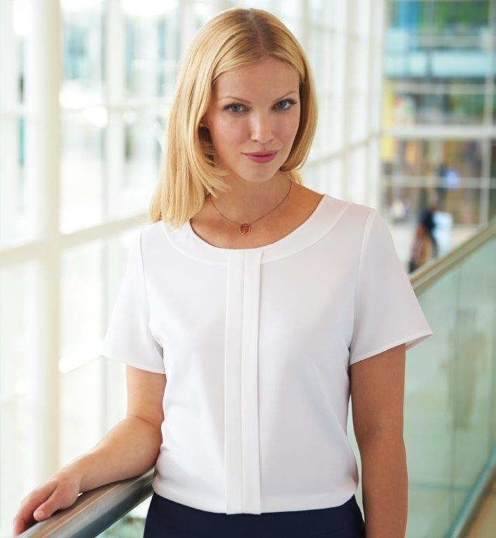 CREPE DE CHINE ROUND NECK BLOUSE