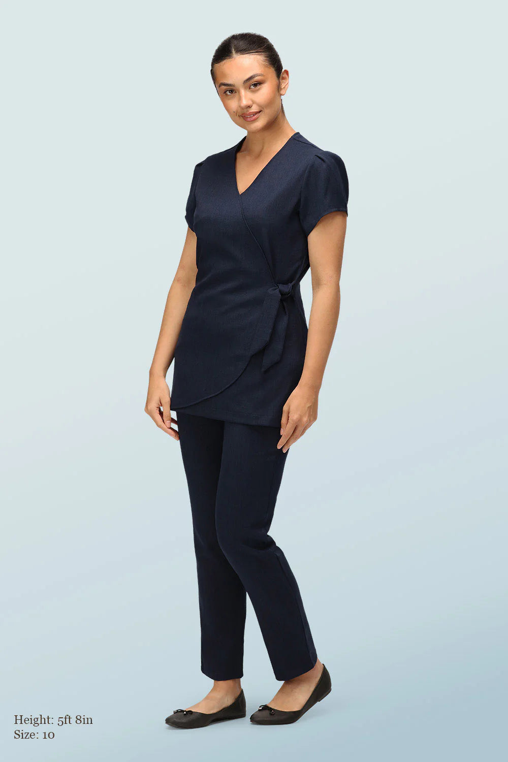 Gisele Faux Wrap Beauty Tunic With Side-Tie