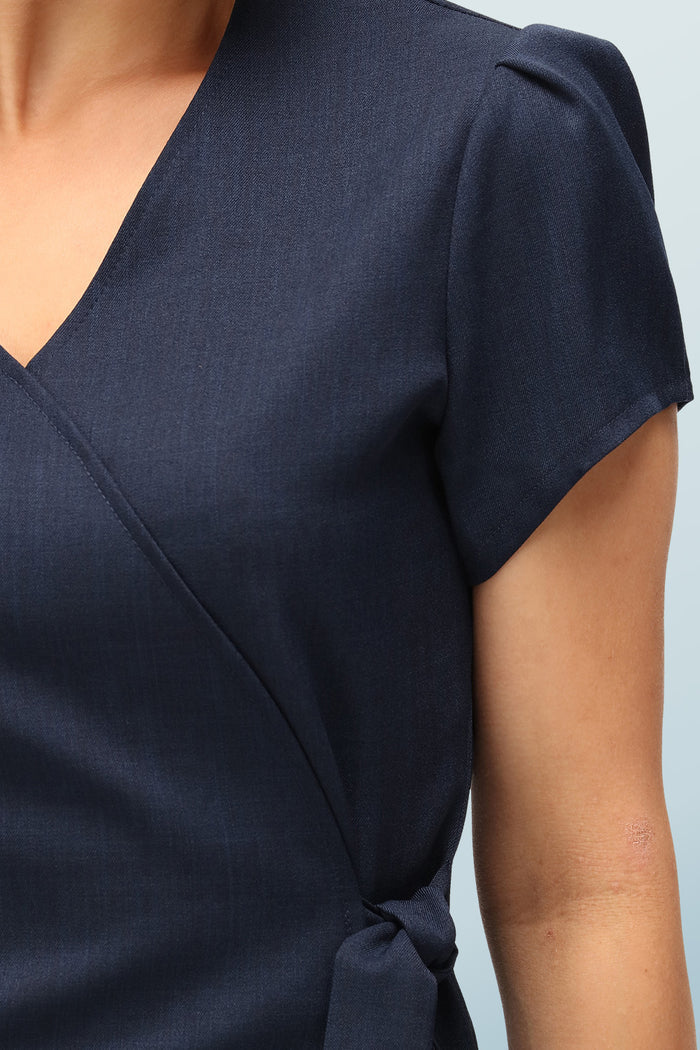 Gisele Faux Wrap Beauty Tunic With Side-Tie