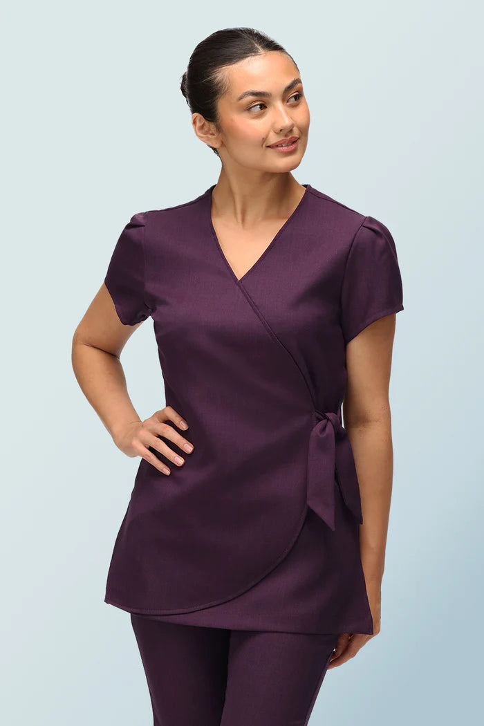 Gisele Faux Wrap Beauty Tunic With Side-Tie