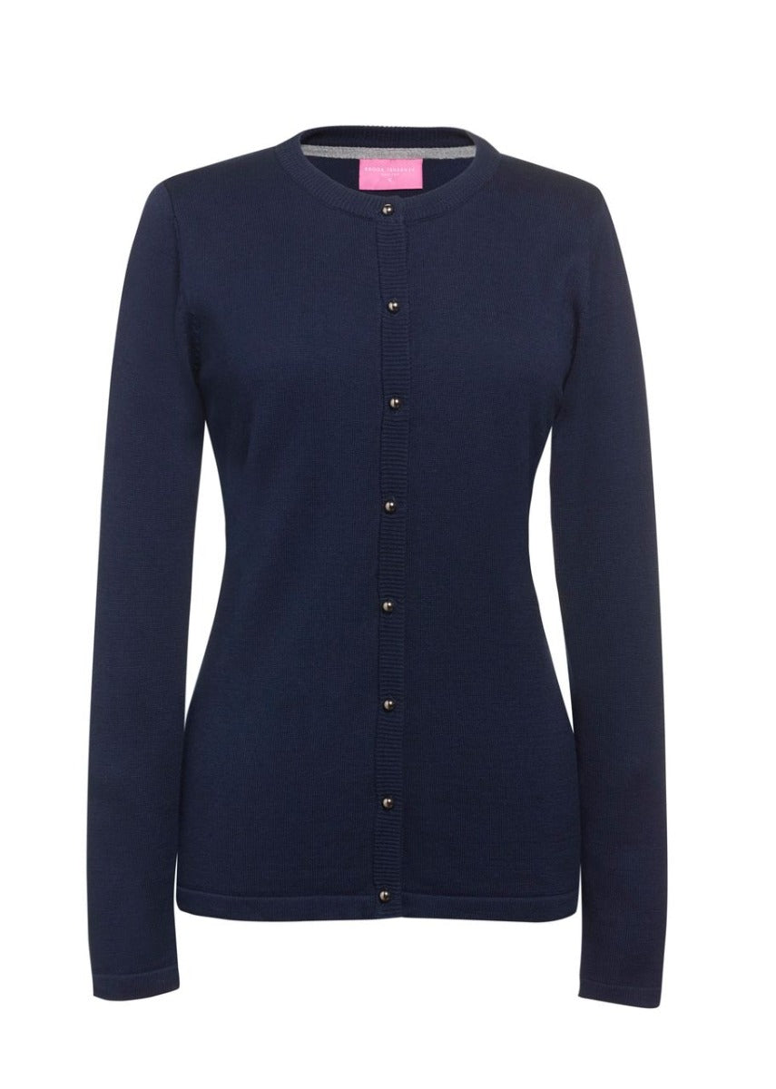 Navy Blue Women's Crew Neck Cardigan