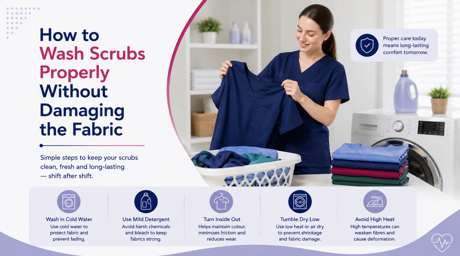How to Wash Scrubs Properly Without Damaging the Fabric?