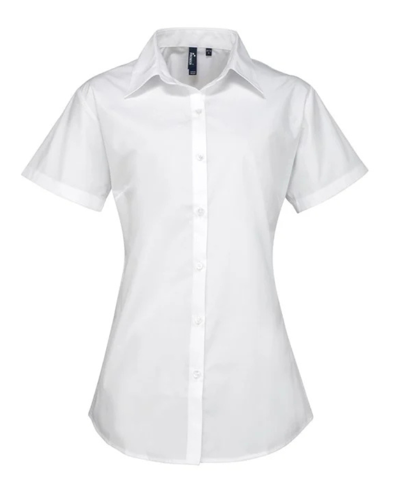 FRONT OF HOUSE SHORT SLEEVE EASY CARE BLOUSE