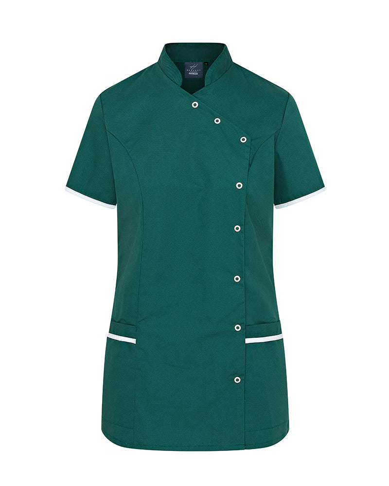 WOMEN’S CONTEMPORARY STUD FASTEN HEALTHCARE HOSPITAL TUNIC UNIFORM - Pine