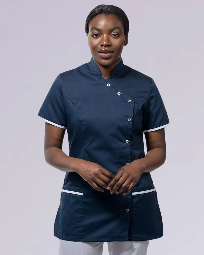 WOMEN’S ASYMETIRC STUD-FASTEN HEALTHCARE TUNIC