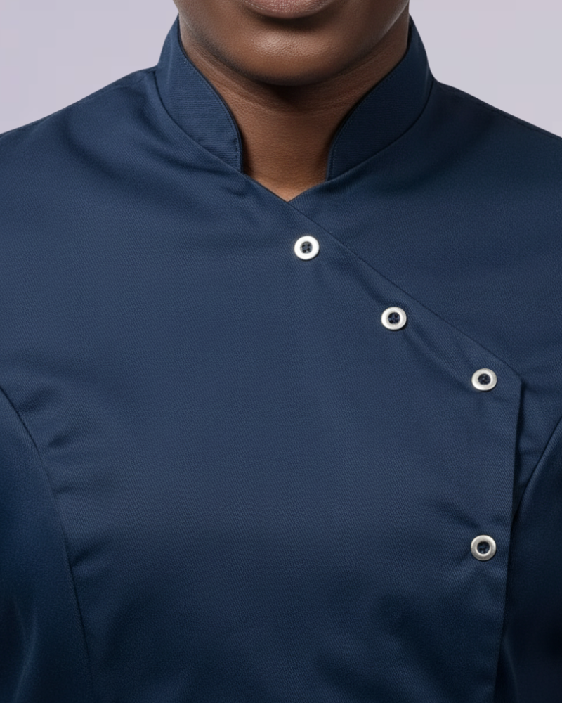 WOMEN’S ASYMETIRC STUD-FASTEN HEALTHCARE TUNIC
