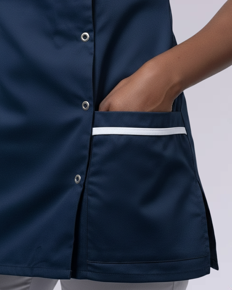 WOMEN’S ASYMETIRC STUD-FASTEN HEALTHCARE TUNIC