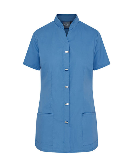 WOMEN'S HEALTHCARE TUNIC UNIFORM WITH CONCEALED ZIP & MOCK BUTTON
