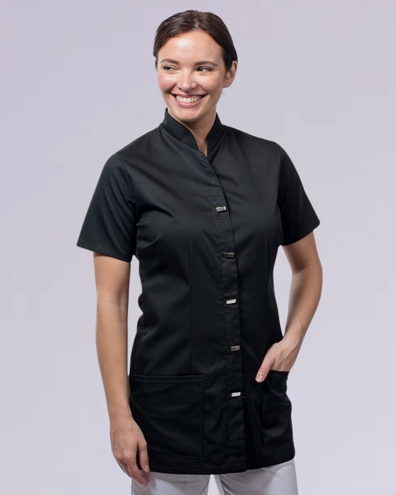 WOMEN'S HEALTHCARE TUNIC UNIFORM WITH CONCEALED ZIP & MOCK BUTTON