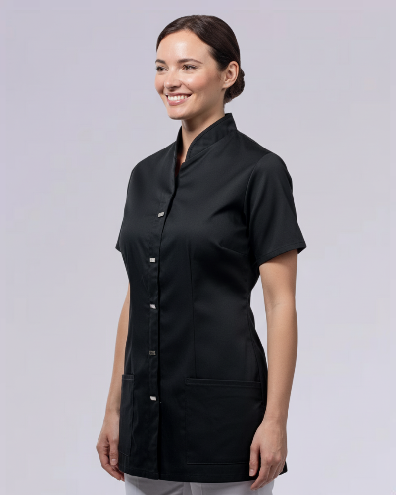 WOMEN'S HEALTHCARE TUNIC UNIFORM WITH CONCEALED ZIP & MOCK BUTTON