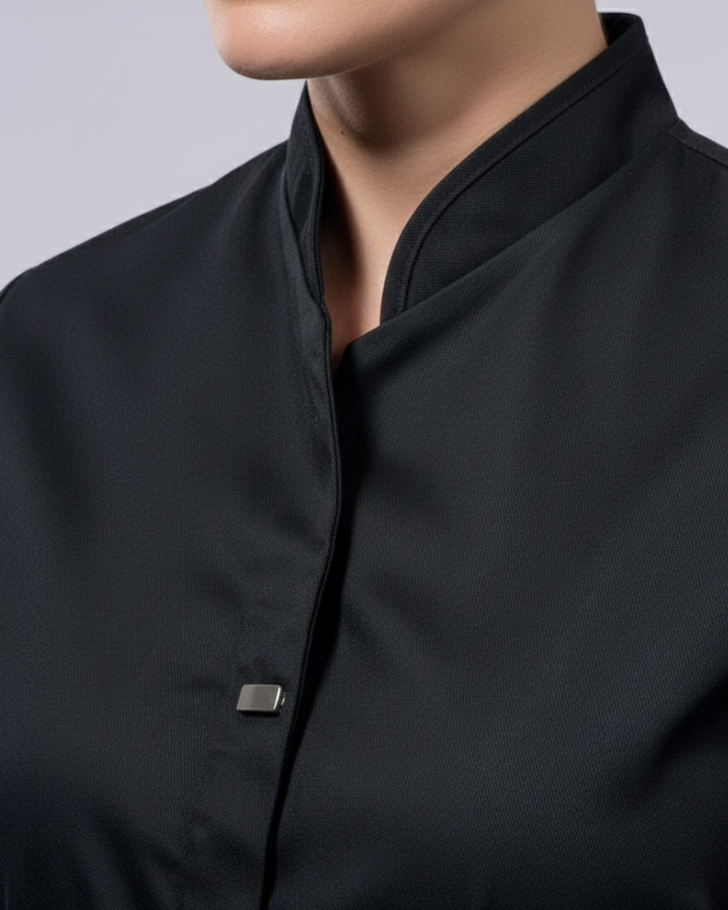 WOMEN'S HEALTHCARE TUNIC UNIFORM WITH CONCEALED ZIP & MOCK BUTTON