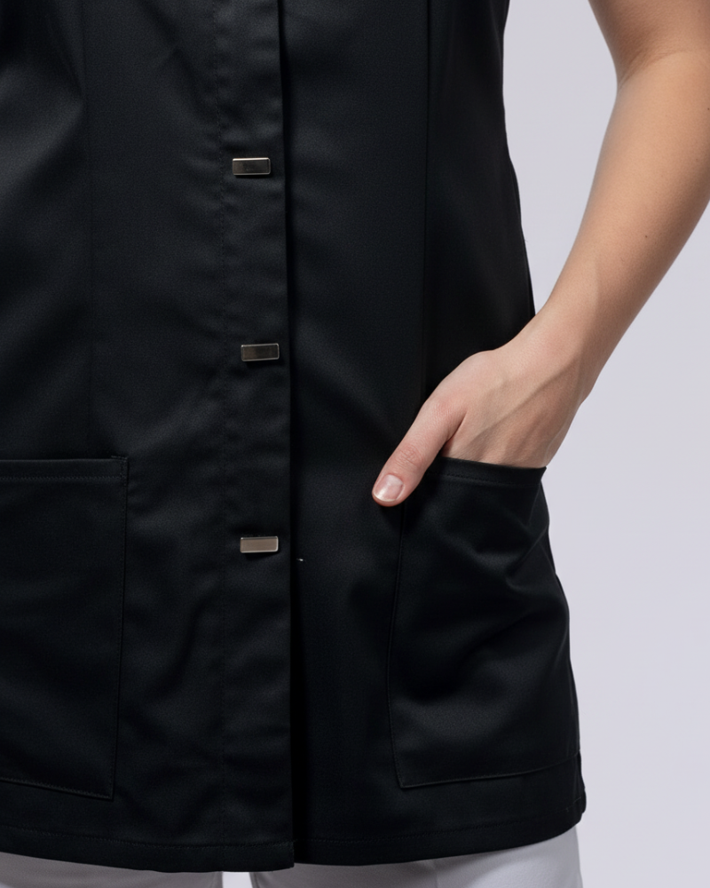 WOMEN'S HEALTHCARE TUNIC UNIFORM WITH CONCEALED ZIP & MOCK BUTTON