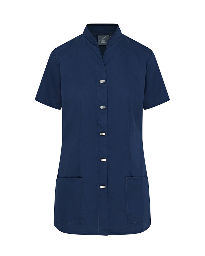 WOMEN'S HEALTHCARE TUNIC UNIFORM WITH CONCEALED ZIP & MOCK BUTTON
