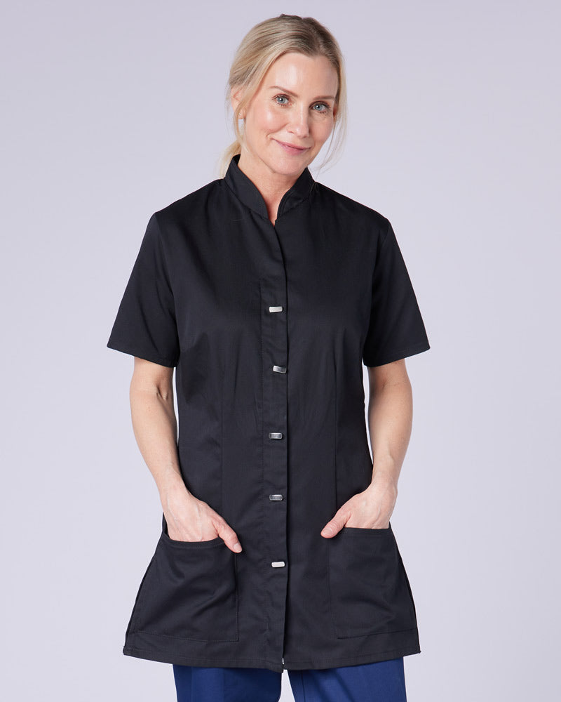 WOMEN'S HEALTHCARE TUNIC UNIFORM WITH CONCEALED ZIP & MOCK BUTTON