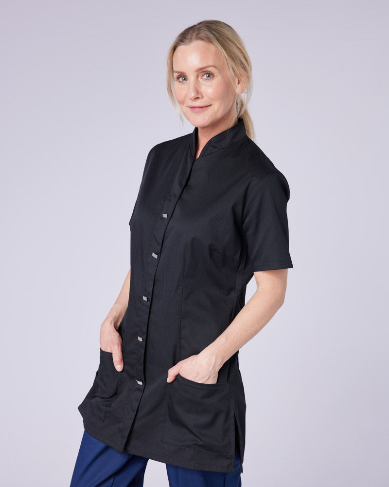 WOMEN'S HEALTHCARE TUNIC UNIFORM WITH CONCEALED ZIP & MOCK BUTTON