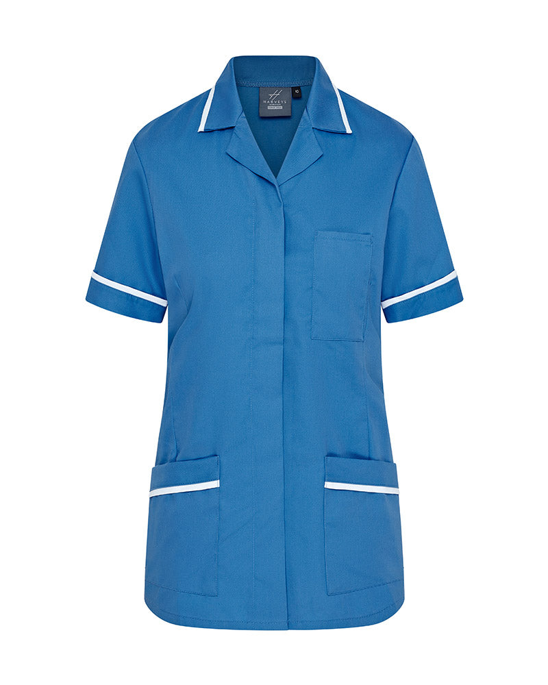 WOMEN'S NURSE TUNIC UNIFORM WITH CONCEALED STUD FASTEN - Hospital Blue