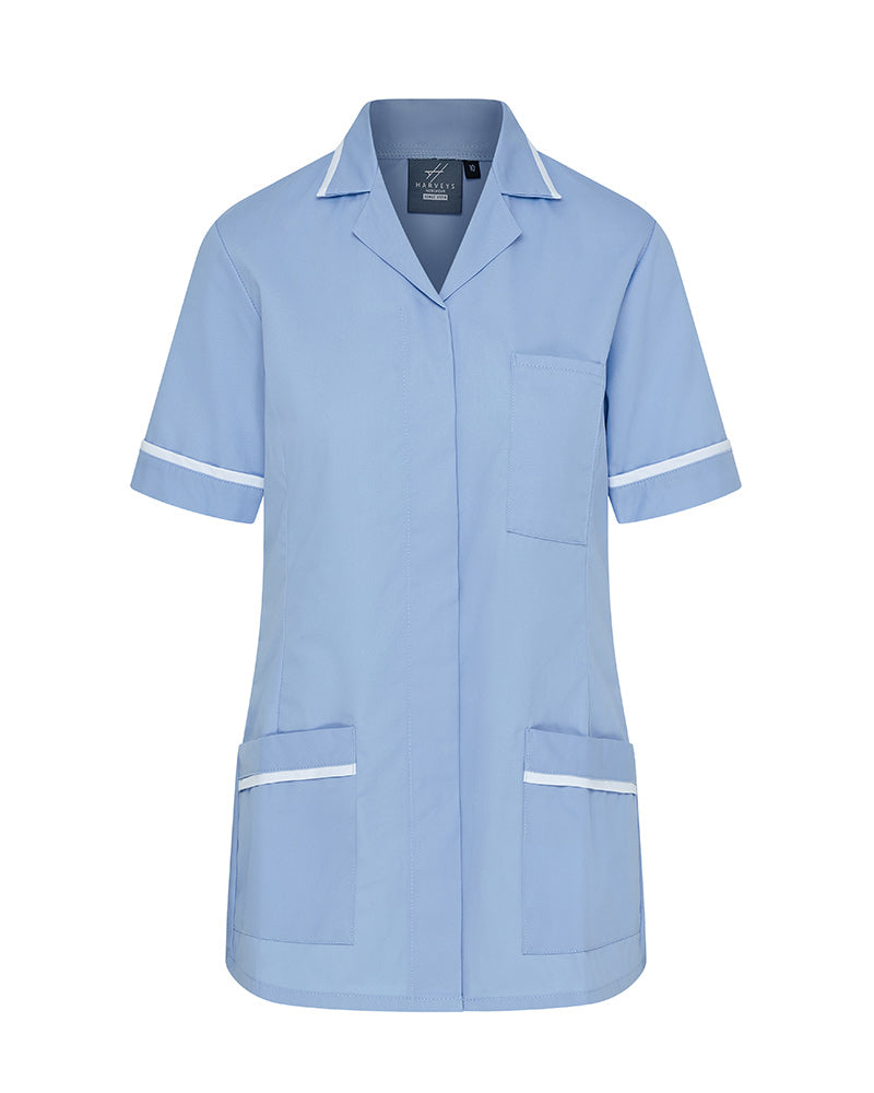 WOMEN'S NURSE TUNIC UNIFORM WITH CONCEALED STUD FASTEN - Sky Blue