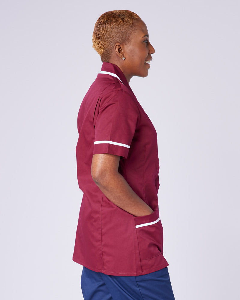 WOMEN'S NURSE TUNIC UNIFORM WITH CONCEALED STUD FASTEN