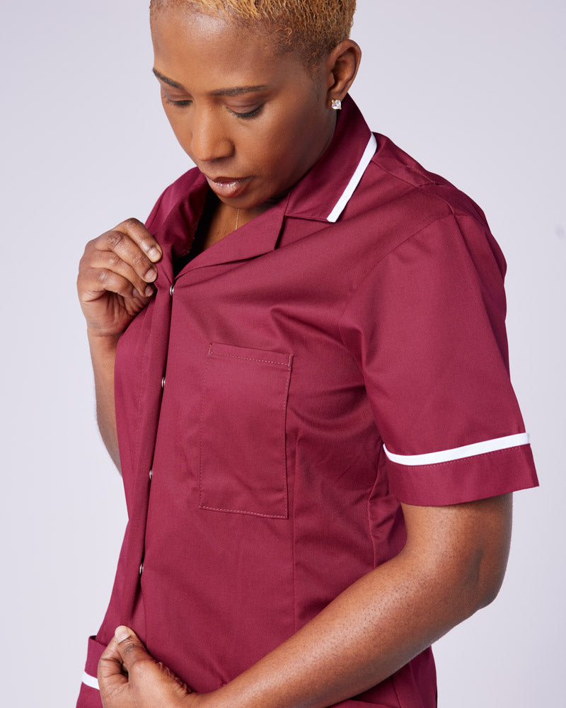 WOMEN'S NURSE TUNIC UNIFORM WITH CONCEALED STUD FASTEN