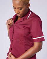 WOMEN'S NURSE TUNIC UNIFORM WITH CONCEALED STUD FASTEN