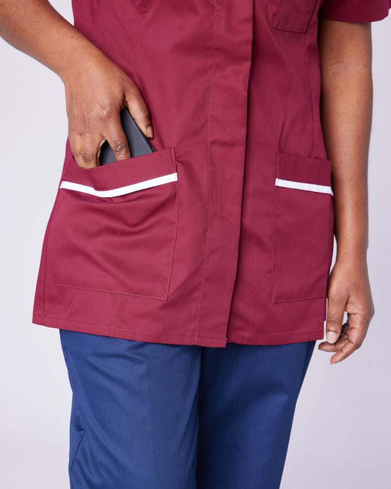 WOMEN'S NURSE TUNIC UNIFORM WITH CONCEALED STUD FASTEN