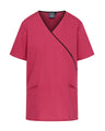 WOMEN'S MOCK WRAP SCRUB TOP WITH ADJUSTABLE TIE-BACK