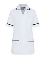 WOMEN'S ROUNDED COLLAR NURSE TUNIC UNIFORM WITH CONCEALED ZIP FASTEN