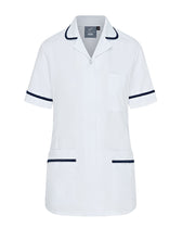WOMEN'S ROUNDED COLLAR NURSE TUNIC UNIFORM WITH CONCEALED ZIP FASTEN
