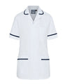WOMEN'S ROUNDED COLLAR NURSE TUNIC UNIFORM WITH CONCEALED ZIP FASTEN