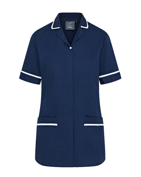 WOMEN'S ROUNDED COLLAR NURSE TUNIC UNIFORM WITH CONCEALED ZIP FASTEN