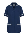 WOMEN'S ROUNDED COLLAR NURSE TUNIC UNIFORM WITH CONCEALED ZIP FASTEN
