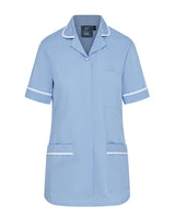 WOMEN'S ROUNDED COLLAR NURSE TUNIC UNIFORM WITH CONCEALED ZIP FASTEN