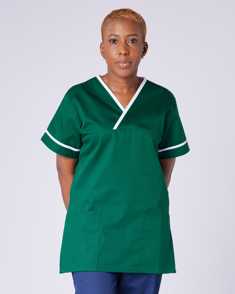 UNISEX CONTRAST V-NECK HEALTHCARE AND HOSPITAL TUNIC UNIFORM