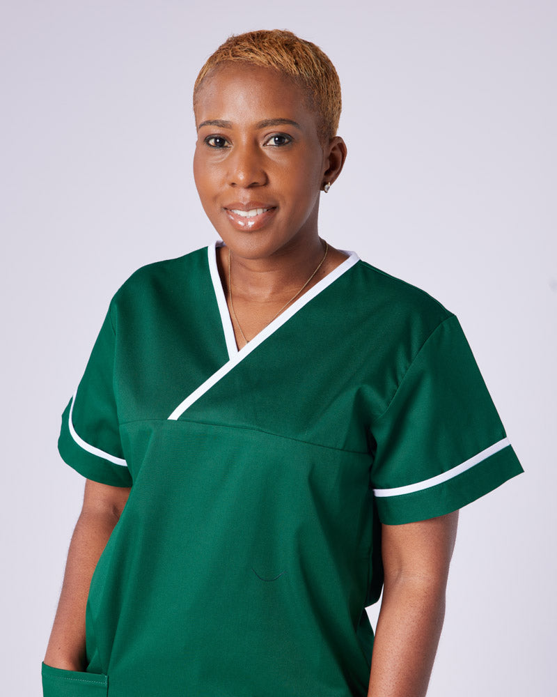 UNISEX CONTRAST V-NECK HEALTHCARE AND HOSPITAL TUNIC UNIFORM