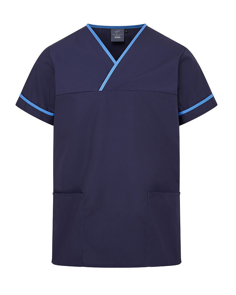 UNISEX LIGHTWEIGHT CONTRAST V-NECK HEALTHCARE TUNIC UNIFORM