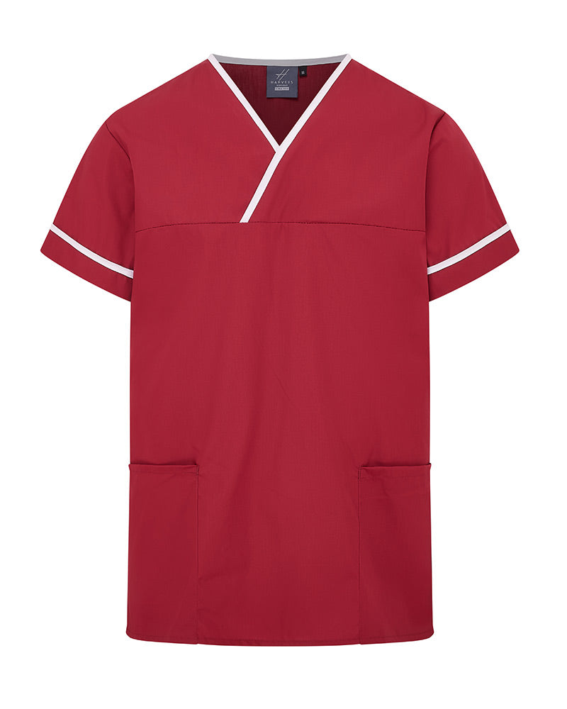 UNISEX LIGHTWEIGHT CONTRAST V-NECK HEALTHCARE TUNIC UNIFORM